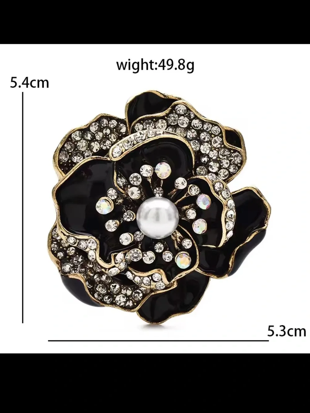 Romantic Red Scarlet Rose Pearl Floral Brooch